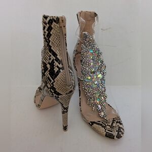 Bling Bling Crystal PVC High Heels Sandals Open Toe Rhinestone Wrap Wedding Pump
